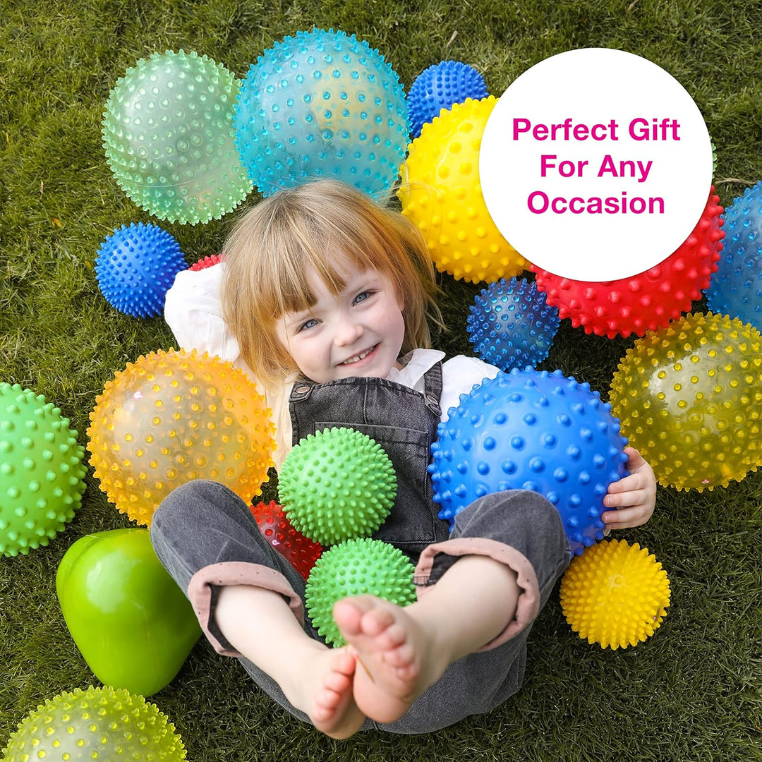 Edushape Sensory Mini Balls for Baby - Pack of 6 Solid Color Baby Balls That Help Enhance Gross Moto