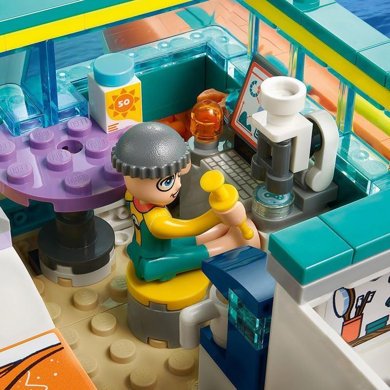 LEGO 41734 Friends Seerettungsboot Tierrettungs-Spielzeug Set mit Delfin-Tier-Figuren und U-Boot, Ök
