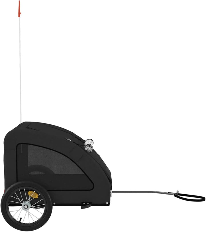 Fahrradanhänger Hund Orange Eisen | Robuster Rahmen, Oxford-Gewebe, sicherer Transport Schwarz, Schw