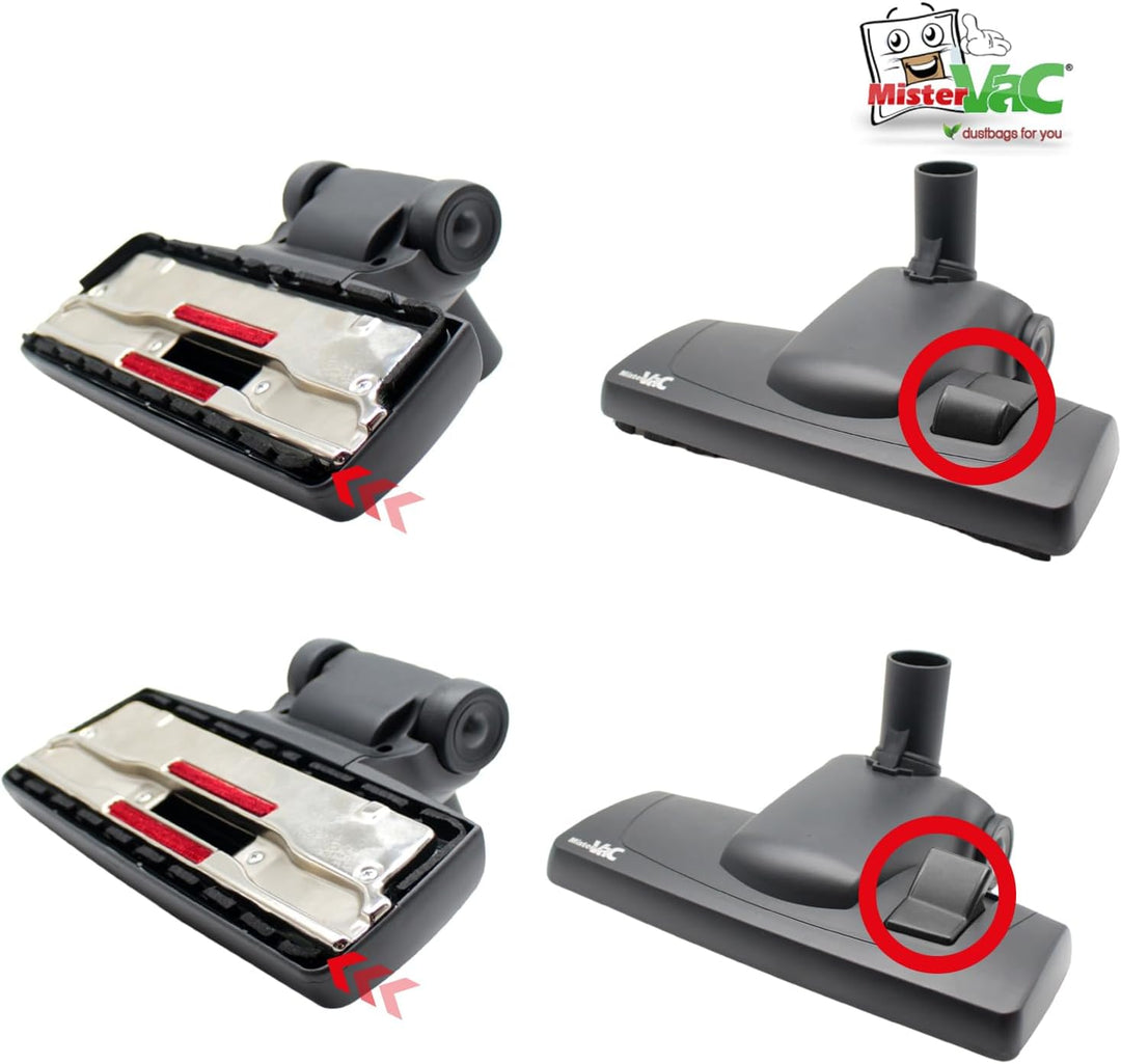 MisterVac Staubsaugerdüse Bodendüse Einrastdüse Ersatzdüse kompatibel mit Omega eta Contur Basic