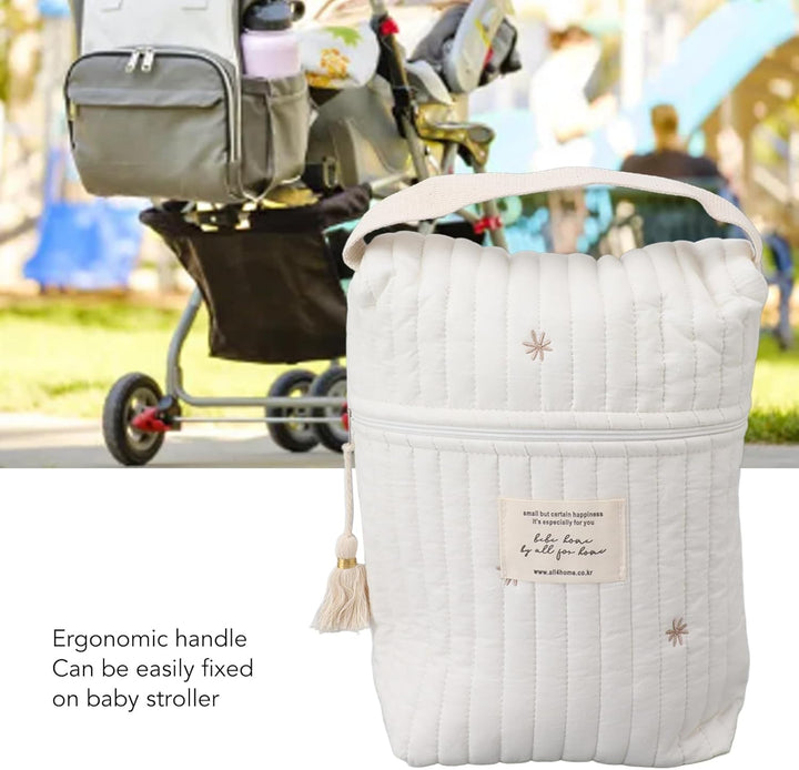 Hapivida Babyflaschentasche, Baby Mahlzeitentasche, Tragbare Flaschentasche mit Gesticktem Muster, F