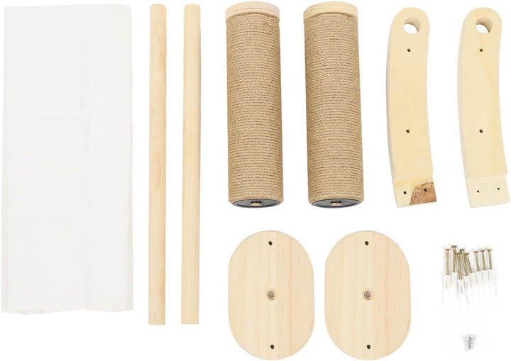Kletterwand Katzen 3er-Set 2 Katzentreppen und Katzenhängematte Wand Katzenmöbel mit Schlafplatz für