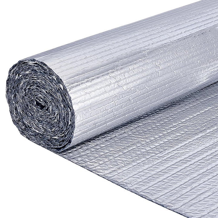 BENECREAT 5mx40cm Reflektionsisolationsrolle, 2mm Dicke Doppelblasenfolien Isolationsblatt, Klebebän