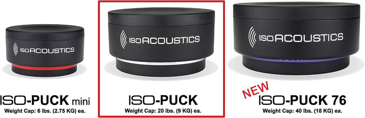 IsoAcoustics Iso-Puck-Serie mit akustischen Isolatoren Iso-Puck, 9 kg max./Stück, 2 Stk. Iso-Puck, 2