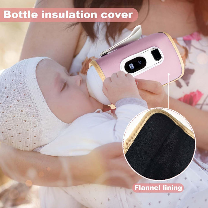 USB Tragbarer Babyflaschenwärmer mit LCD Display, Flaschenwärmer Baby Temperatur, Hält Flüssigkeiten