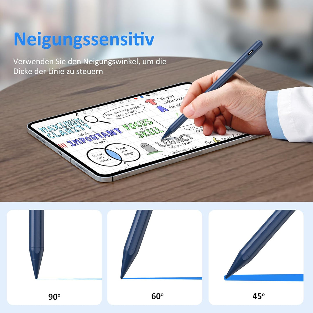 Stift für iPad Apple Pencil USB C, Stylus Pen für iPad 10./9/8/7/6. Gen/iPad Pro 12''/12,9''/11"/iPa