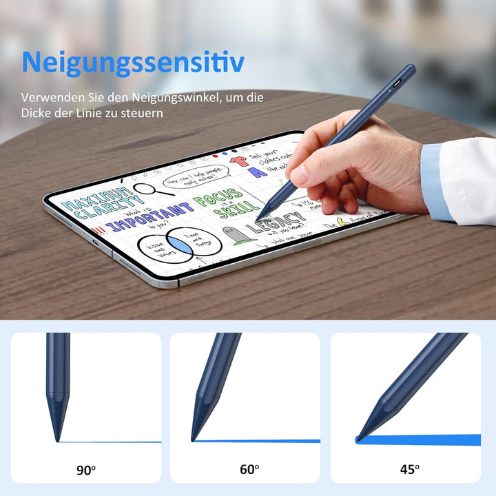 Stift für iPad Apple Pencil USB C, Stylus Pen für iPad 10./9/8/7/6. Gen/iPad Pro 12''/12,9''/11"/iPa