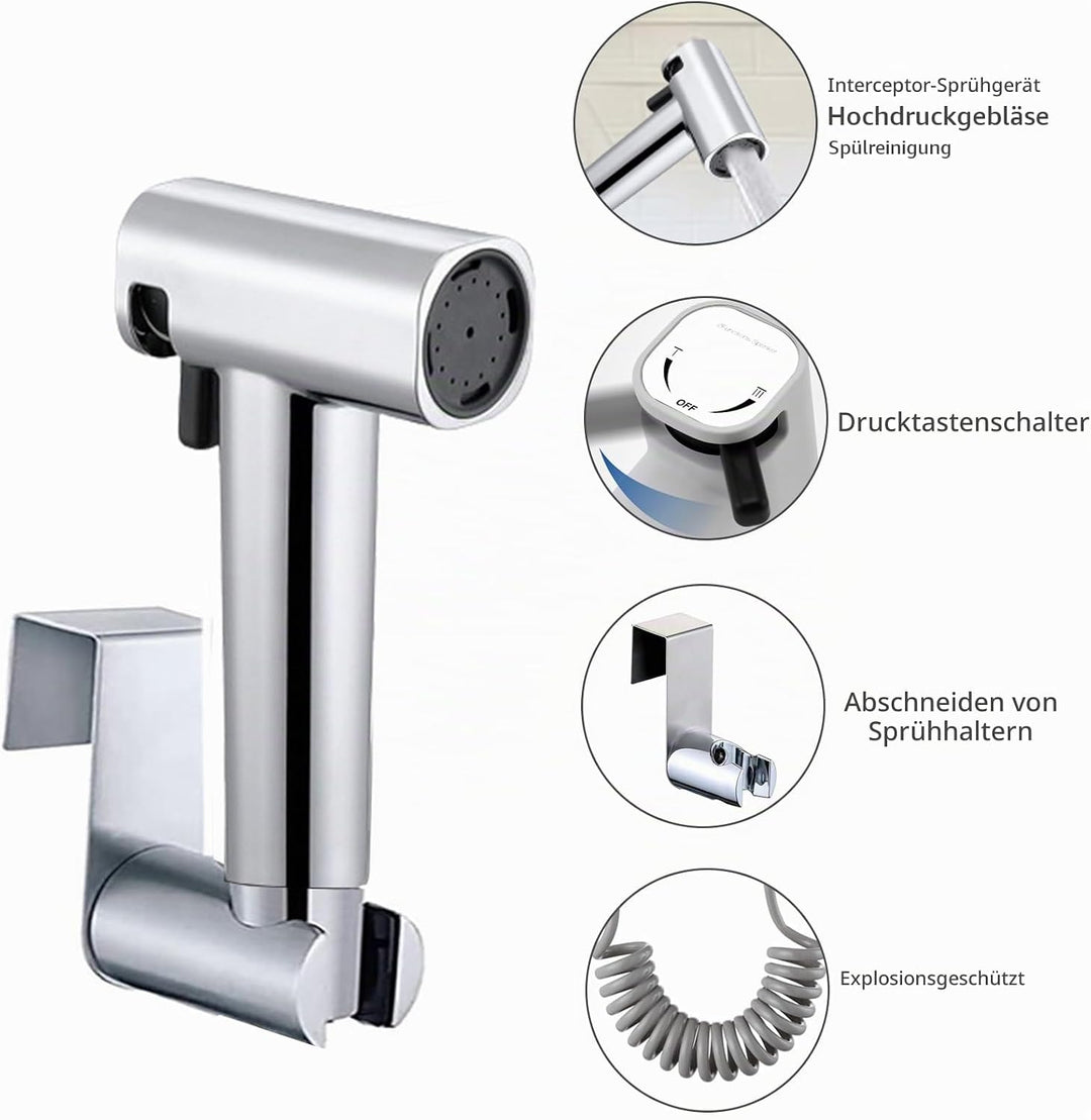 Bidet Handbrause Set, Dual-Jet-Modus, ABS-Sprühkopf mit erhöhtem Druck, Baby-Stoffwindel-Sprühset mi