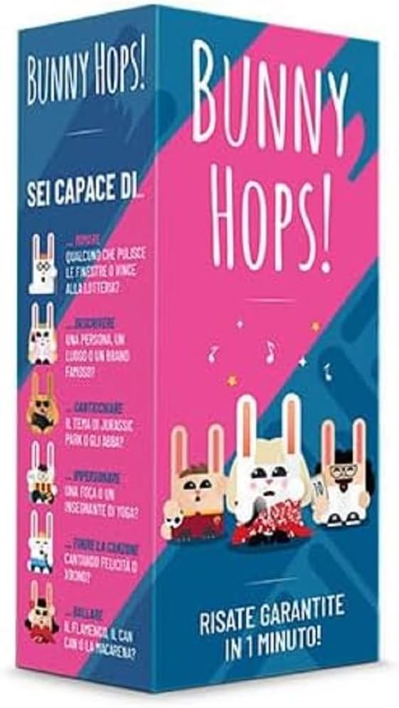 Asmodee Bunny Hops, Brettspiel, Partyspiel, 4-16 Spieler, ab 14 Jahren, italienische Ausgabe