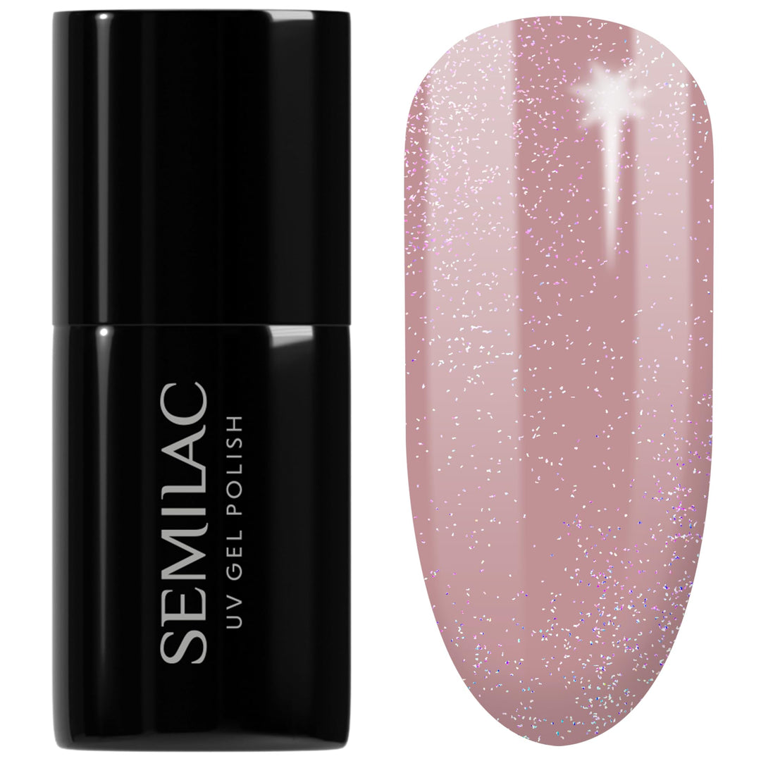 SEMILAC Gel-Nagellack 320 Shimmer Dust Beige – Volldeckender Gel-Nagellack – Soak-Off, einfach zu ve