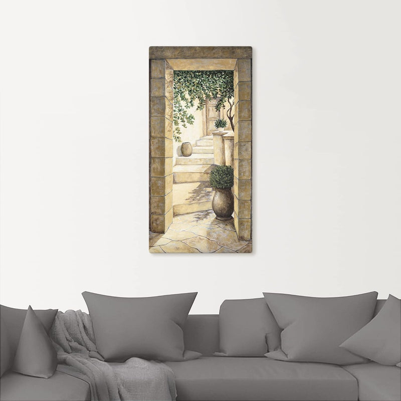 ARTland Leinwandbilder Wandbild Bild auf Leinwand 30 x 60 cm Architektur Fenster Türen Malerei Creme