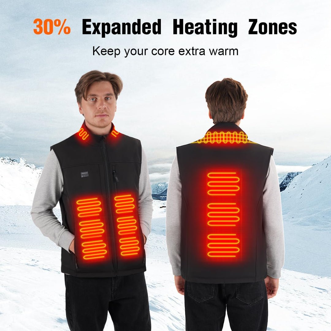 Moteoza Eletriksche Beheizte Weste Herren Wärmeweste mit Akku, Heizweste Winterjacke S Schwarz, S Sc