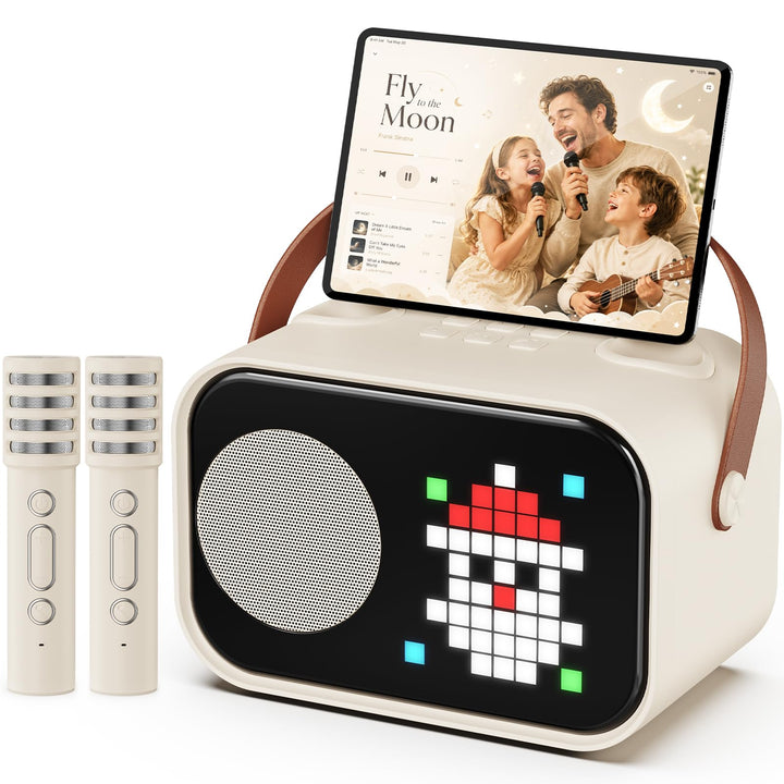 JYX Karaoke Anlage mit 2 Mikrofonen, Karaoke Maschine Kinder mit Professionellem Begleitmodus, Bluet