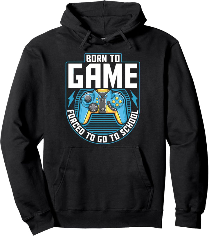 Zocken Geboren Schule Gezwungen I Lustiges Gamer Controller Pullover Hoodie