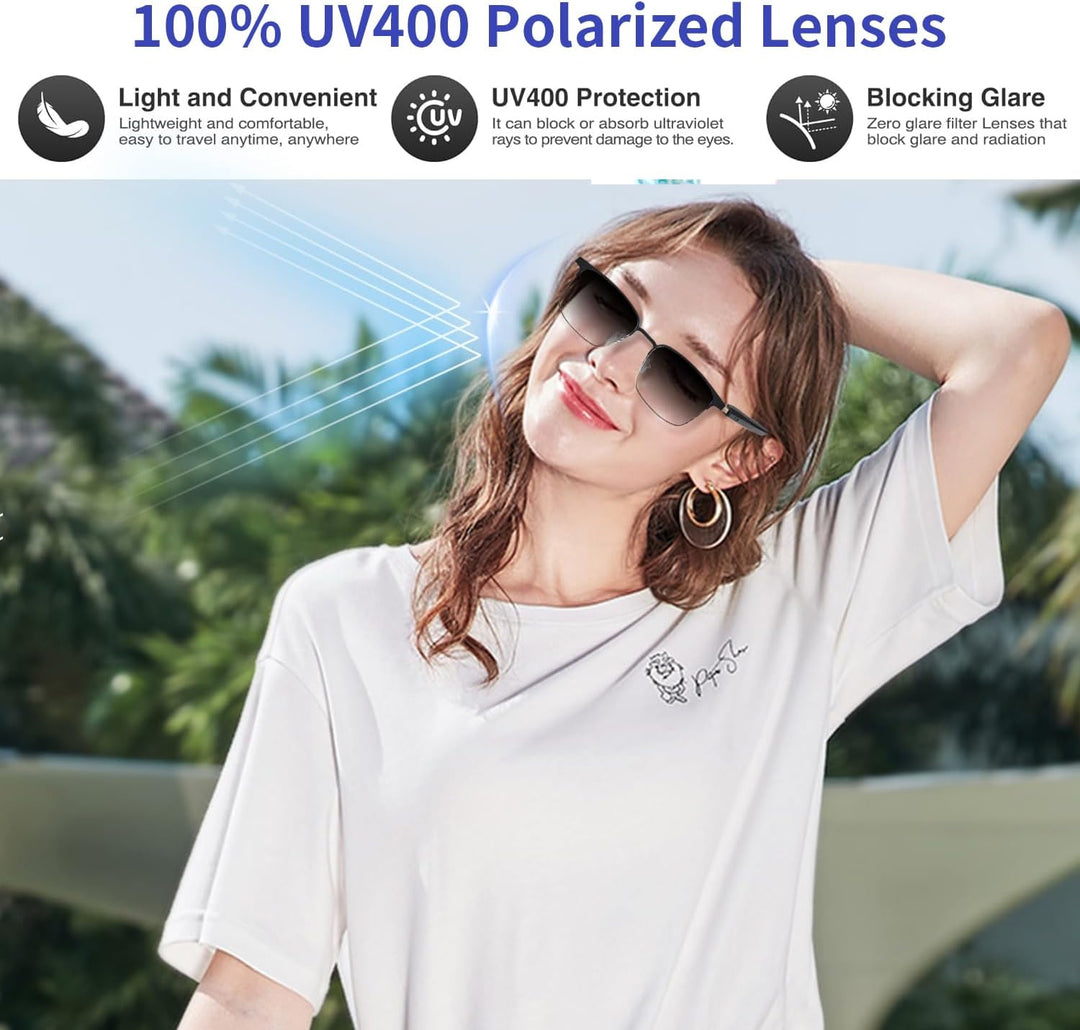 Smart Glasses with AI Translator, Real-Time Translation Glasses Polarized, Photochromic Lenses with