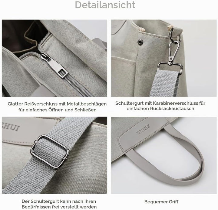 Wickeltasche Kinderwagen Damen Wasserdicht, mit 2 Kinderwagen Haken &amp; Isoliertasche, Elegante Wickel