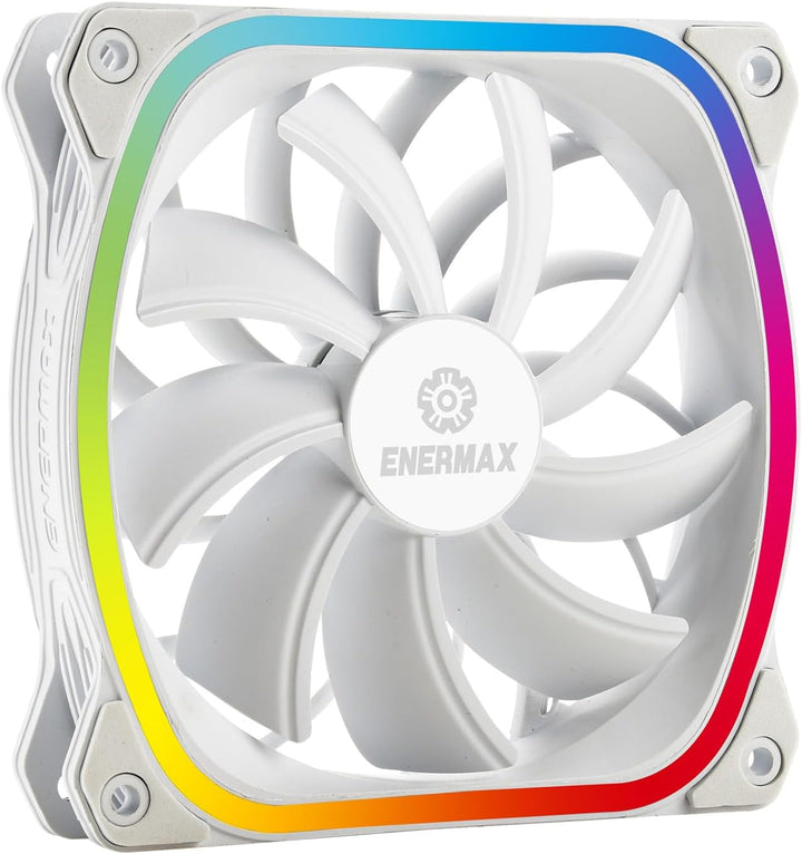 Enermax SQUA 12cm 3er (UCSQARGB12P-W-BP3), adressierbarer RGB-Lüfter, Weiss SQUA RGB 3 Stück Weiss