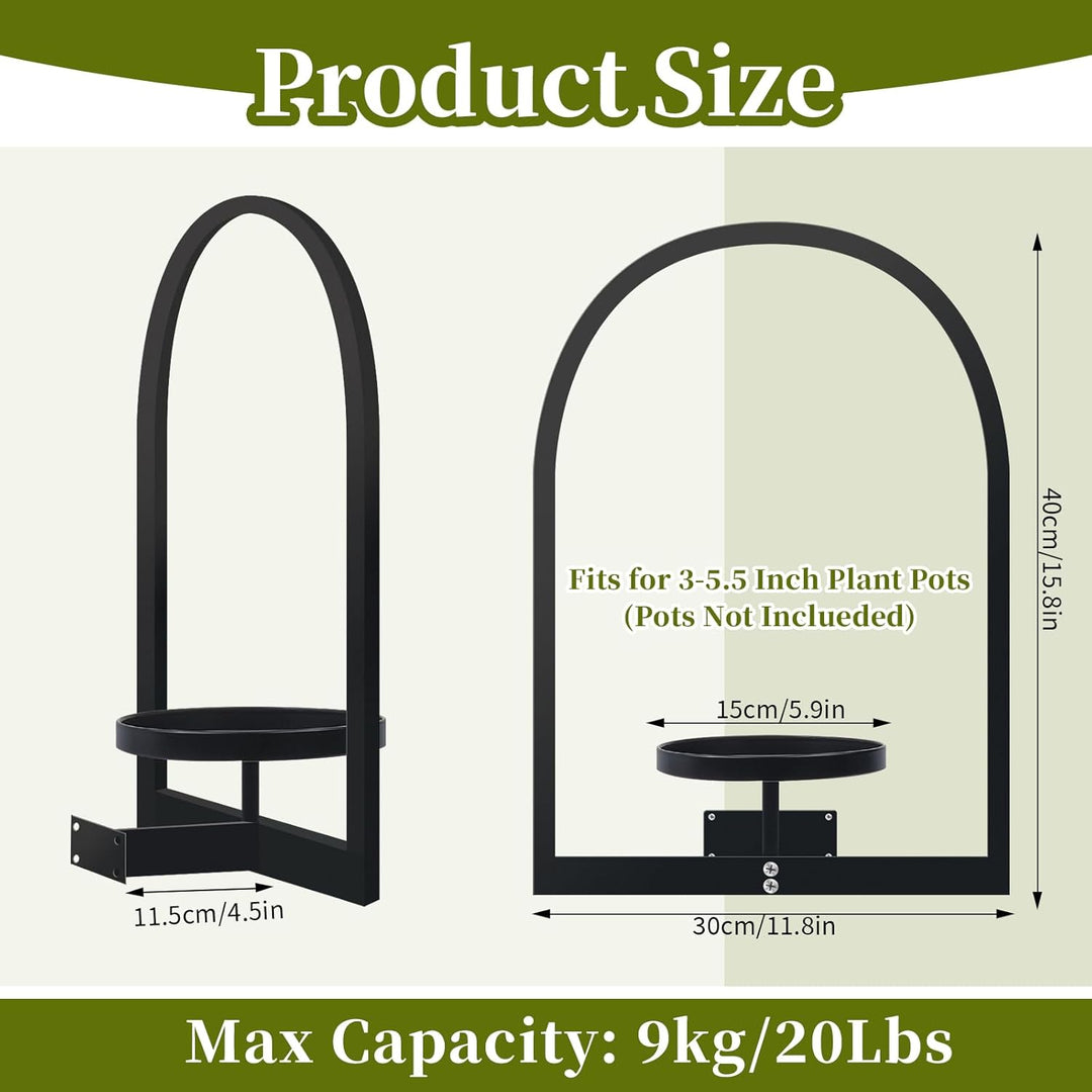 Metall Pflanzregal Schwarz Hängende Blumentöpfe Wandbehang Regal Wand für Blumen Pflanzen Garten Bal