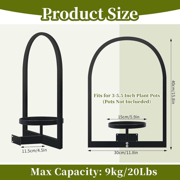 Metall Pflanzregal Schwarz Hängende Blumentöpfe Wandbehang Regal Wand für Blumen Pflanzen Garten Bal