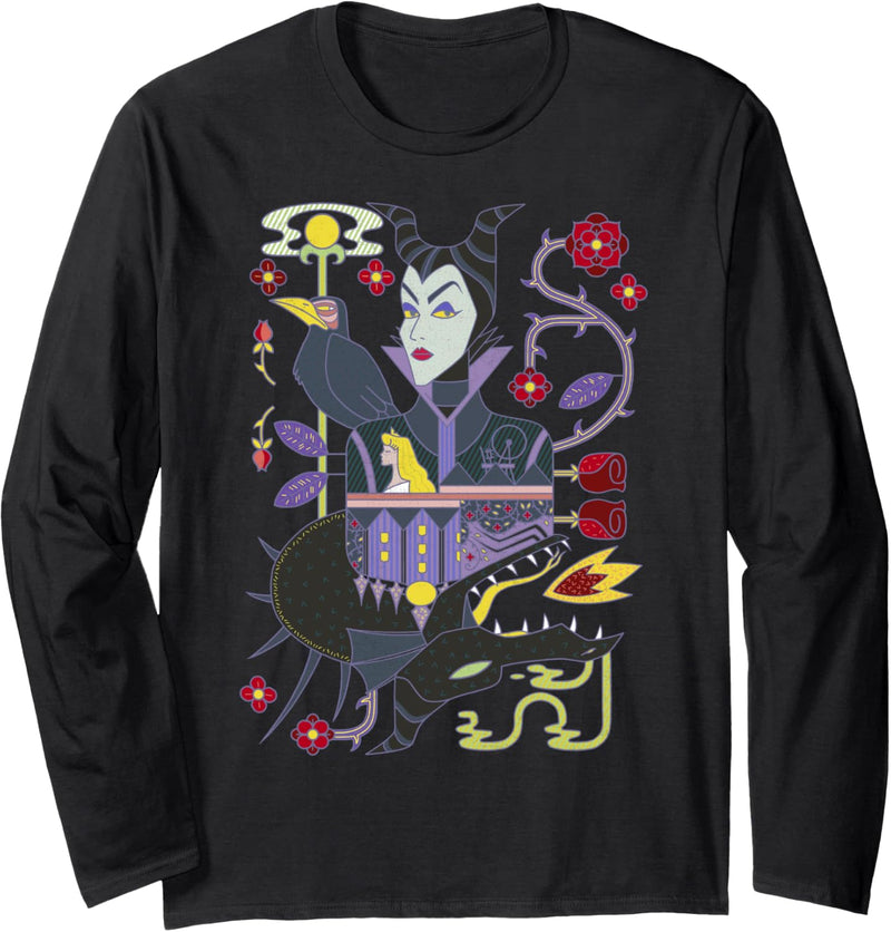 Disney Sleeping Beauty Maleficent Dragon Dual Portrait Langarmshirt