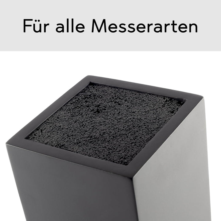 Messerblock - Messerhalter ohne Messer aus Holz Messerbrett Schwarz Borsteneinsatz Dunkel Einsatz Ho