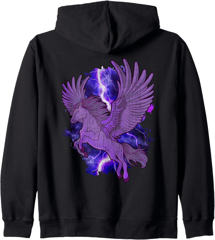 Dunkler Pegasus Kapuzenjacke