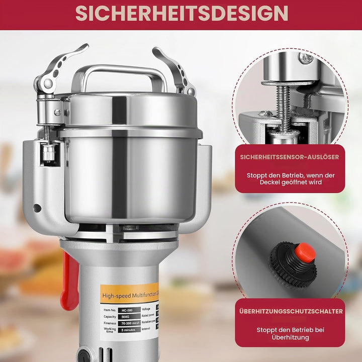 Kotsy Tragbare Getreidemühle ,Herb Grain Spice Getreidemühle Mühle Mehl Pulver Maschine 220 V,3 Klin