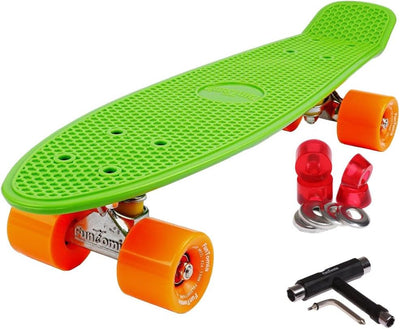 FunTomia Kinder Skateboard Cruiserboard Miniboard 57cm mit oder ohne LED Leuchtrollen Alu Truck Mach