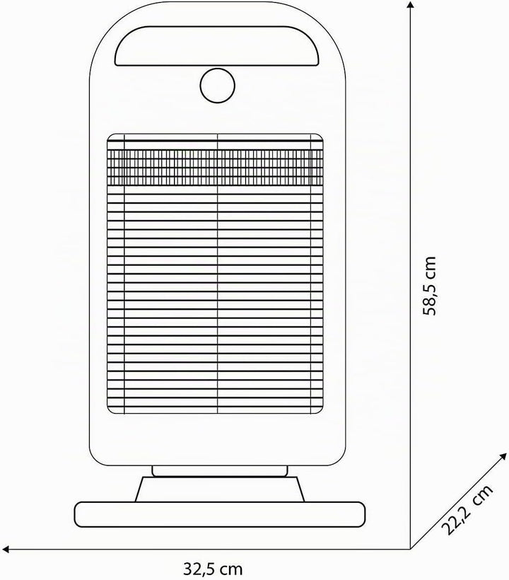 Olimpia Splendid 99396 Solaria Evo S Halogen Heizstrahler 1200 W , 45 m³, Grau Halogen Grau, Halogen