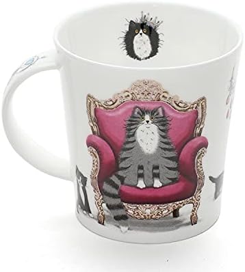 LO-REGC-BW Tasse mit Katzenmotiv, aus feinstem Knochenporzellan, 0,32 cm, Schwarz / Weiss