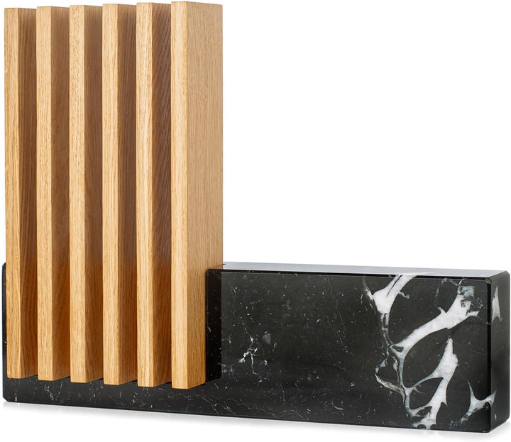Arcos Petra Messerhalter – aus Kalkstein und Holz – 28 x 36 x 7 cm – Kapazität für 6 Messer (Messer