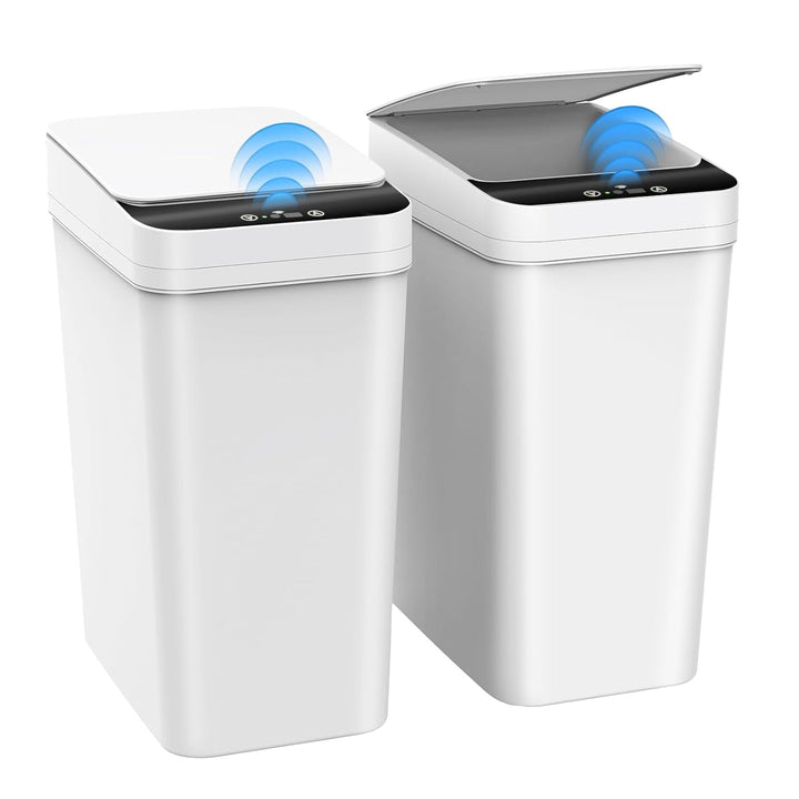 2er Set Mülleimer Bad mit Sensor, 10L Elektrischer Mülleimer mit Deckel, Automatischer Mülleimer für
