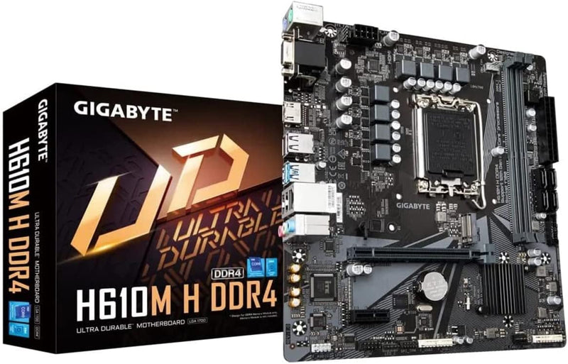 Gigabyte H610M H DDR4 Motherboard Intel H610 Express LGA 1700 Micro ATX