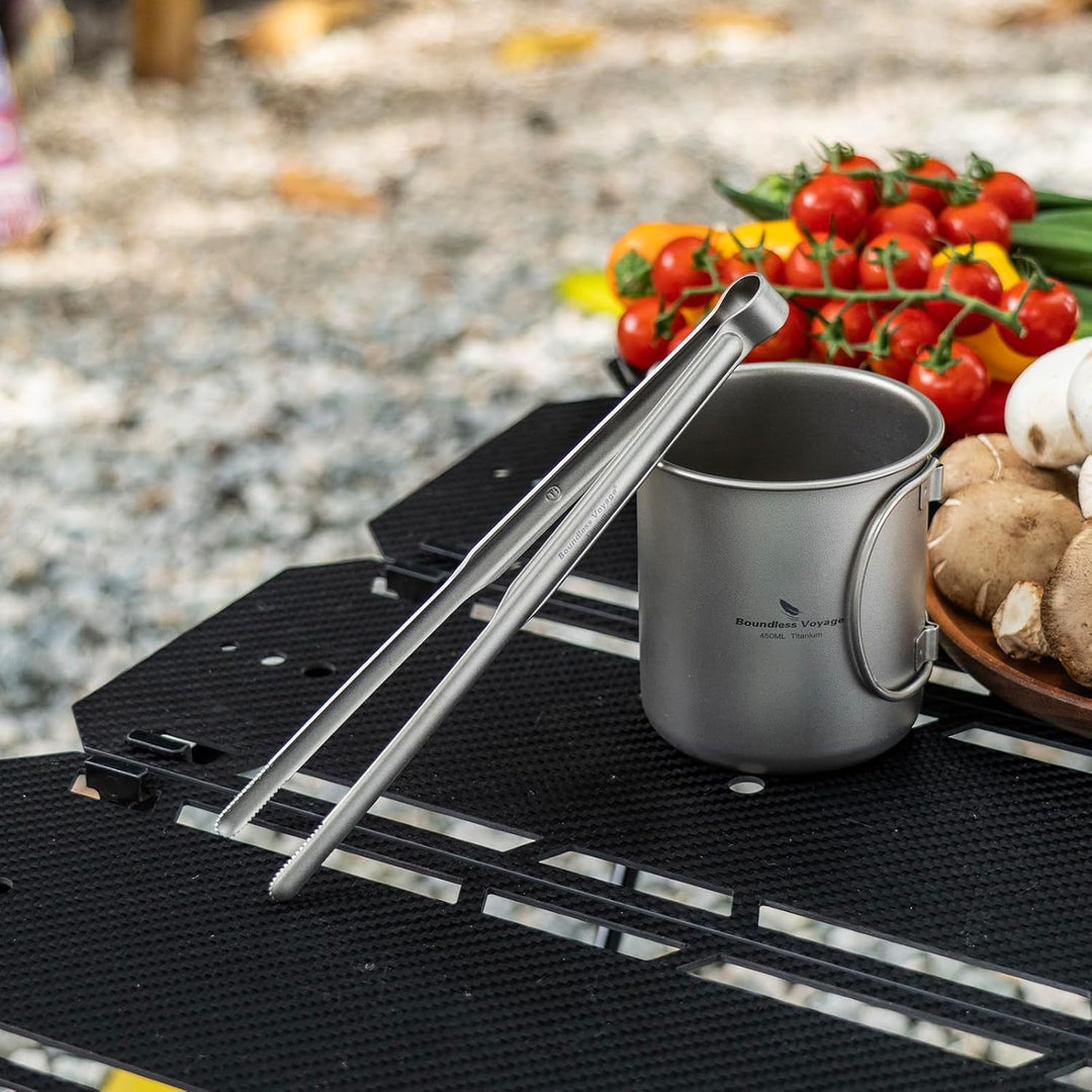 iBasingo Titan Grillrost mit BBQ Küchenzange Ultraleichtes Outdoor Grillzubehör für Camping, Wandern