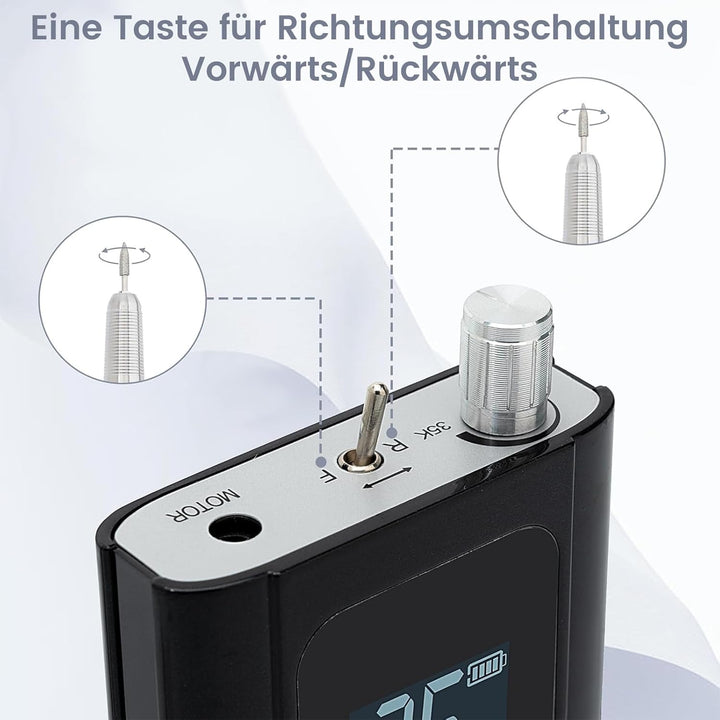 Elektrische Nagelfräser 35000 U/min, Delanie Wiederaufladbare Fräser für gelnägel Nagellack, Manikür