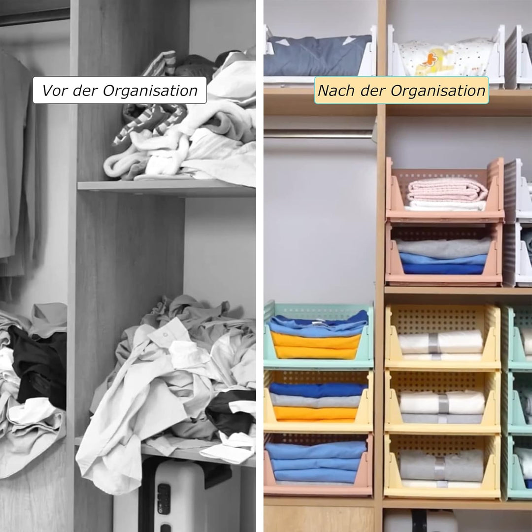 GREELUE Schrank Organizer Kleiderschrank 3 Stück, Faltbare Aufbewahrungsbox, Ordnungssystem für Schu