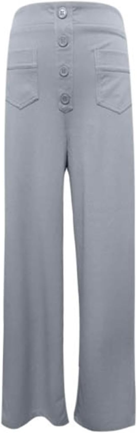 Hose Damen Langgrösse Arbeitshose für Damen, hohe elastische Taille, gerade Hose mit weitem Bein, Bu