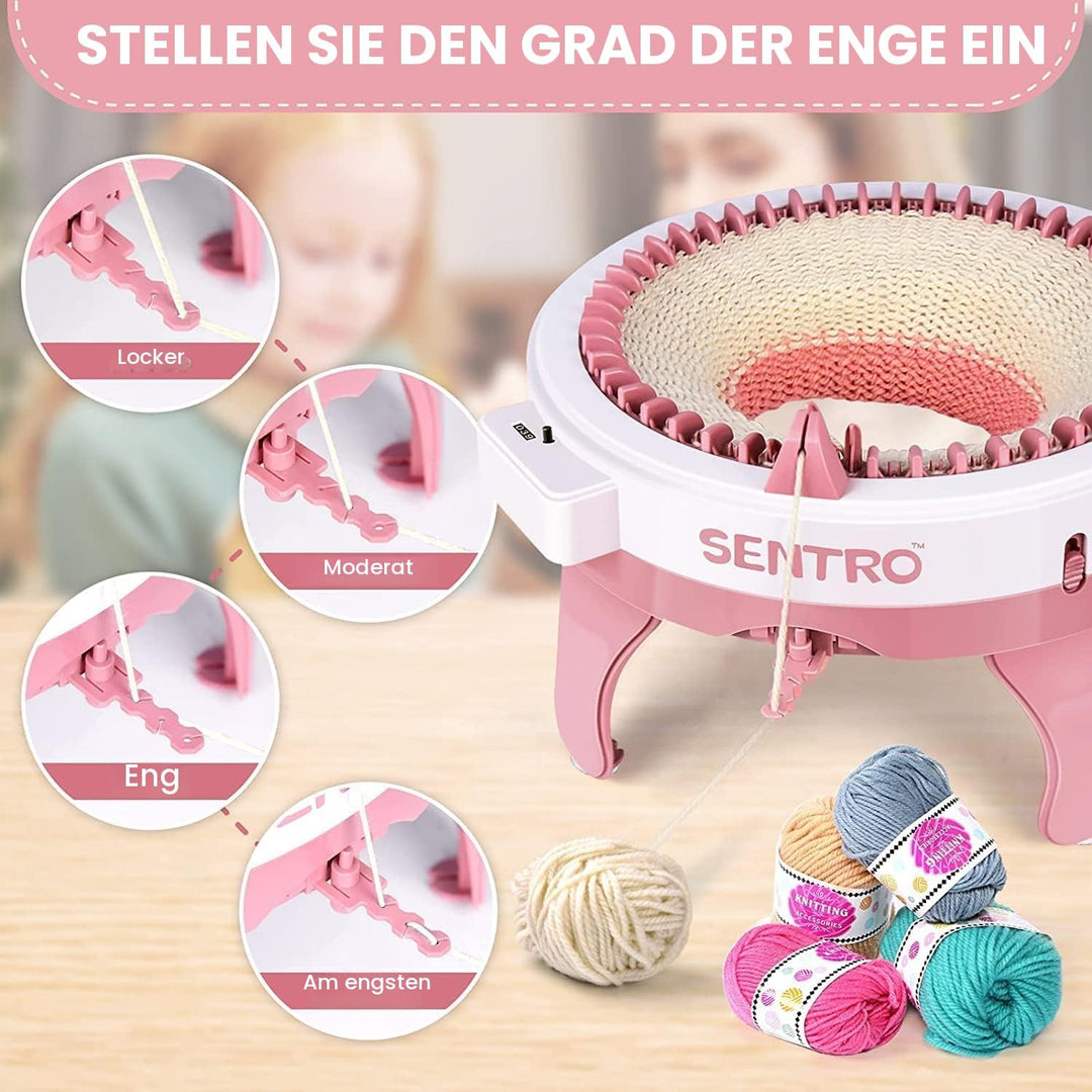 Zcvtbye SENTRO Strickmaschine, 48 Nadeln Strickmaschine mit Reihenzähler Stricken, DIY-Dualmodus str