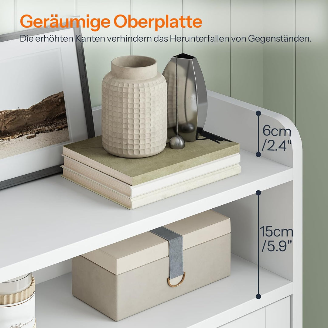 HOOBRO Schuhschrank, freistehend, Schuhregal mit 2 Schubladen und offenem Fach, Schuhkipper, schmal,
