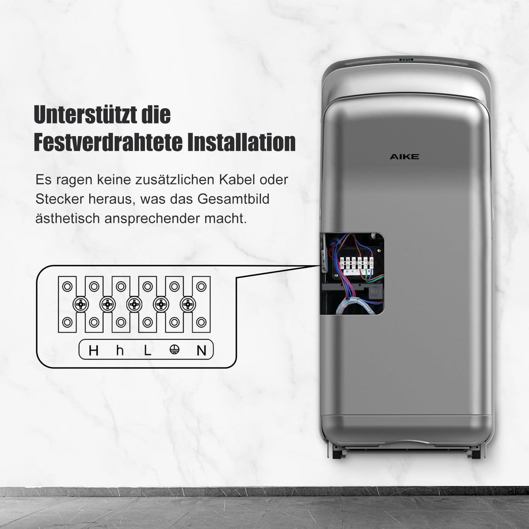 AIKE 2005H Händetrockner, Kommerzieller elektrischer Händetrockner, mit HEPA-Filter, Super Powerful,