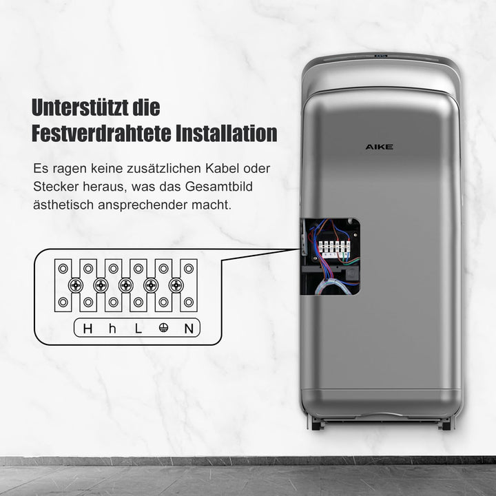 AIKE 2005H Händetrockner, Kommerzieller elektrischer Händetrockner, mit HEPA-Filter, Super Powerful,