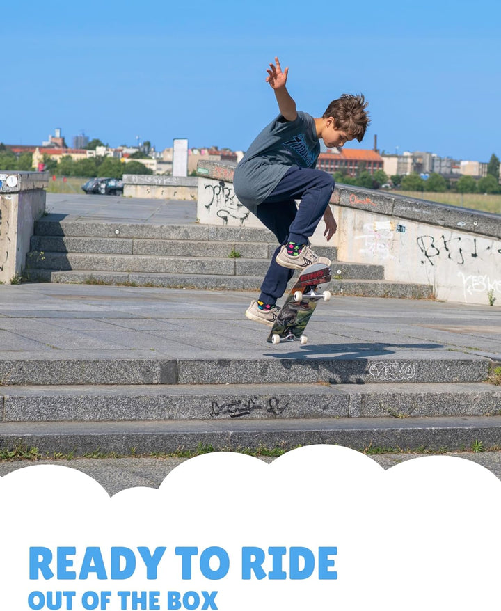 Skateboard für Kinder - hochwertiges Komplettboard für Anfänger ab 3 oder 4 Jahren, aus 7 Lagen Ahor