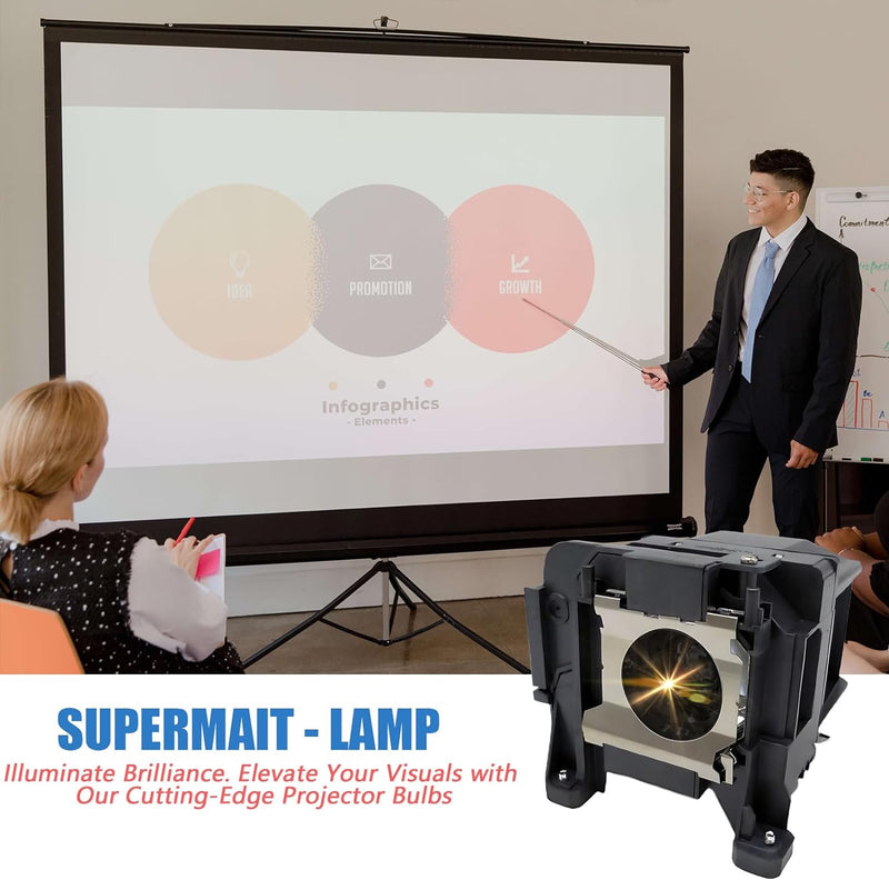 Supermait ELP-LP89 A+ Qualität Beamerlampe Ersatz projektorlampe Birne mit Gehäuse Kompatibel mit EP