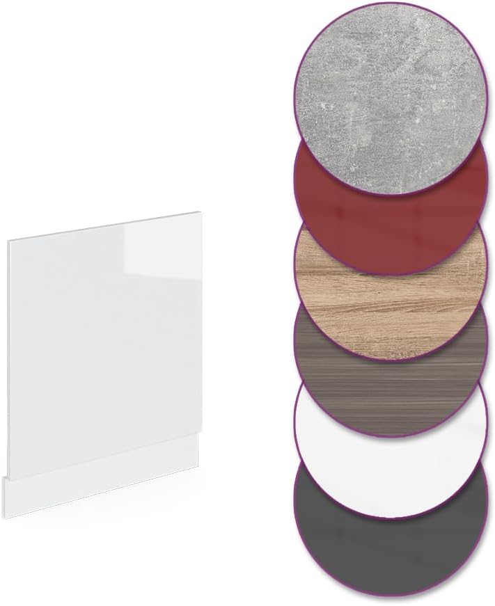 Vicco Frontblende R-Line, Weiss Hochglanz/Weiss, 60 cm ohne Arbeitsplatte Weiss Hochglanz Geschirrsp