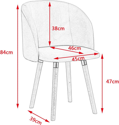 WOLTU Esszimmerstühle BH121gr-2 2er Set Küchenstuhl Wohnzimmerstuhl Polsterstuhl Design Stuhl mit Ar