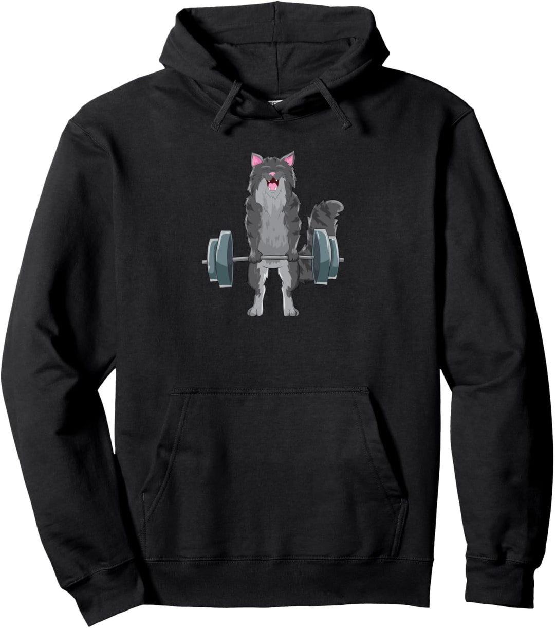 Maine Coon Lift Katzen-Deadlift-Design, Geschenk Pullover Hoodie
