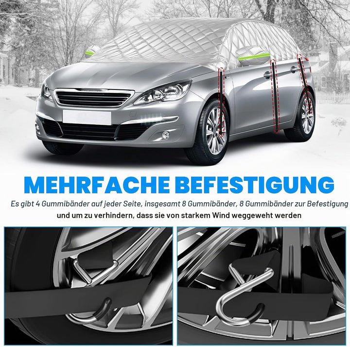 Halbe Autoabdeckung für Peugeot 308, Verdickte Halbgarage Sommer, Outdoor Abdeckplane, Schutz vor So