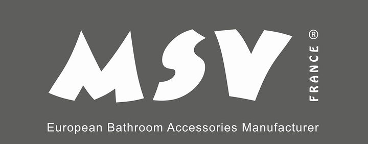MSV WC-Sitz aus MDF/Edelstahl in Silbergrau, 30 x 20 x 15 cm, Argent, 42.5 x 36.5 x 1.6 cm, Argent