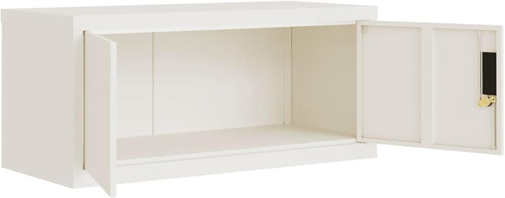 IKAYAA Aktenschrank Abschliessbar Büroschrank Weiss Metallschrank Stahlschrank Werkzeugschrank Metal