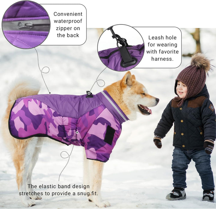 OCSOSO Hundemantel Winter, Hundejacke Hundepullover für Kleine Mittlere Grosse Hunde - Wasserdicht W